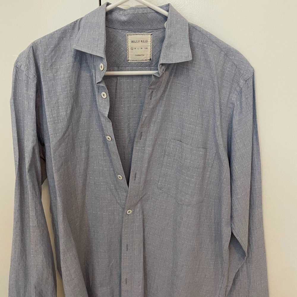 Billy Reid blue button down shirt